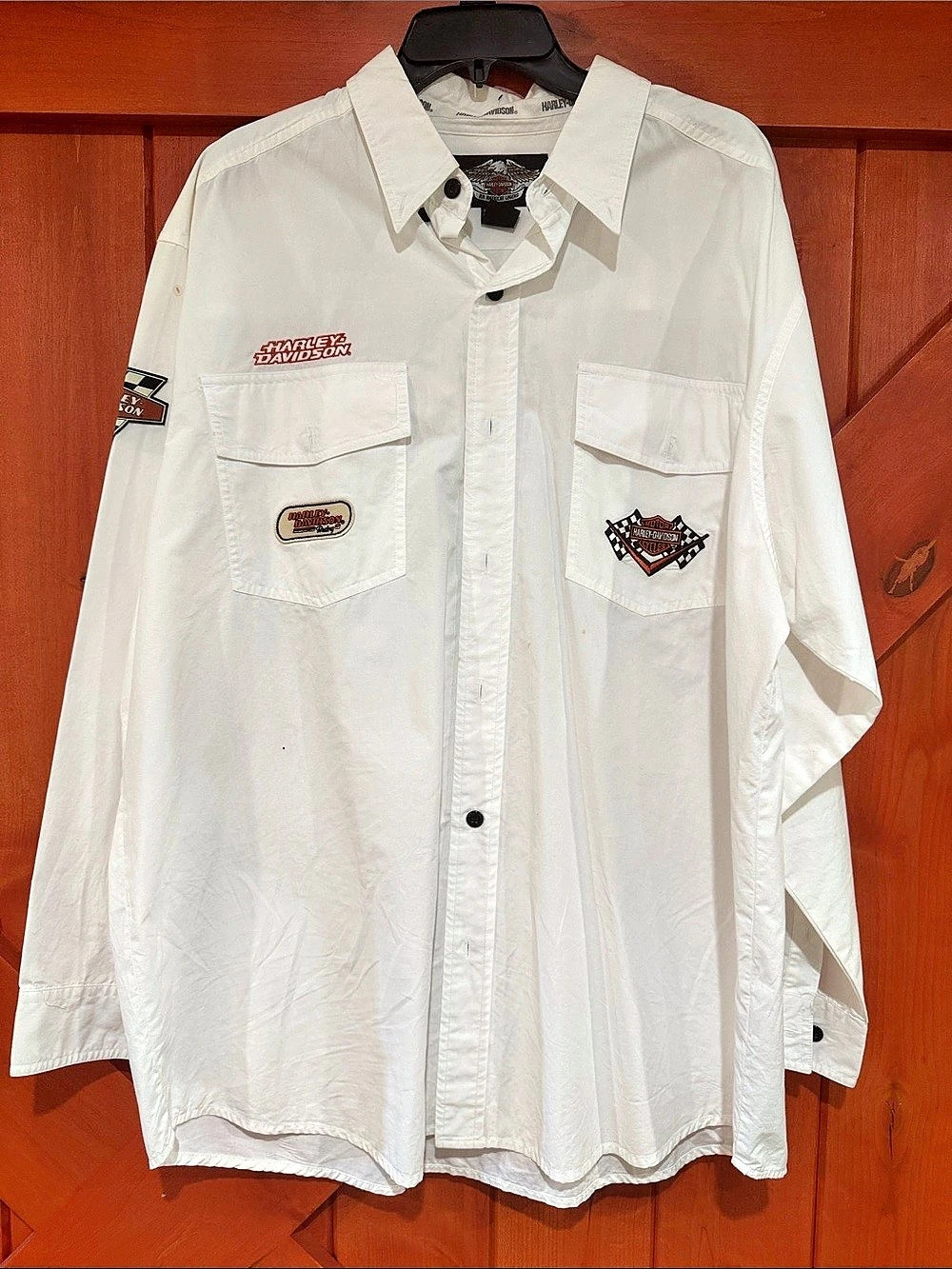 Harley-Davidson Men's White Graphic Button-Up Shirt